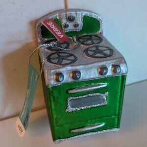 NWT Figural Glass Stove Ornament Christmas Tree Ashland Holiday Decoration MCM